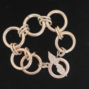 Link Rose Gold Tone Bracelet with Wings